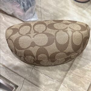Coach Tan Patterned hard sunglasses case